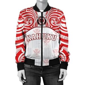Kanaka Kahuku High School Women's Bomber Jacket bDemodern Style AH JH Bomber Jacket