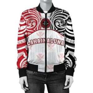 Kanaka Lahainaluna High School Women's Bomber Jacket bDemodern Style AH JH Bomber Jacket
