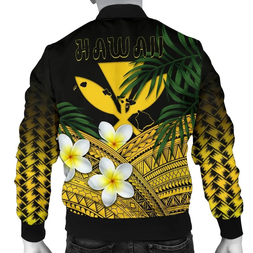 Polynesian Plumeria Banana Leaves Yellow A02 Bomber Jacket Polynesian Plumeria Banana Leaves Yellow A02 Bomber Jacket