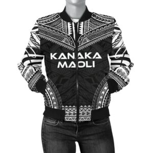 Kanaka Maoli Polynesian Chief Women'S Bomber Jacket - Black Version - Bn10 Bomber Jacket