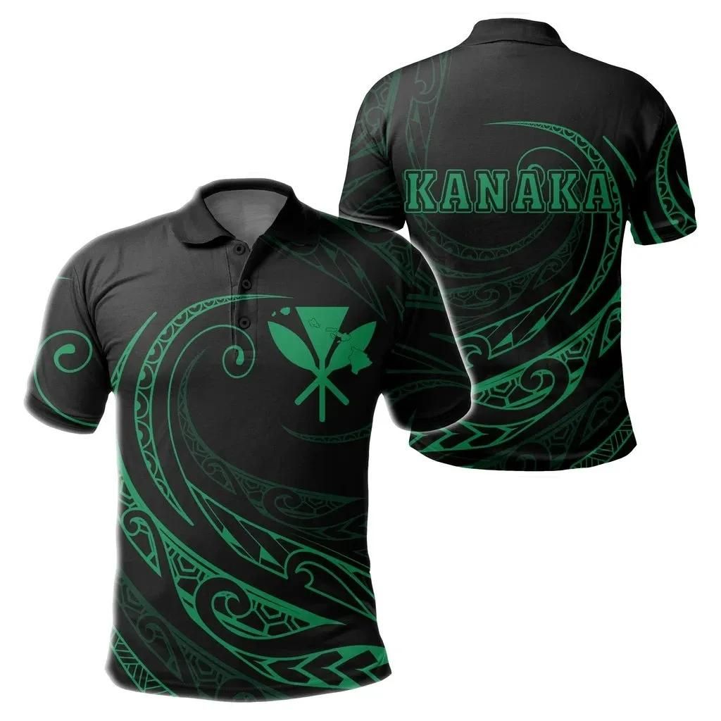 Kanaka Polo Shirt - Frida Style - Green - AH - J91 Kanaka Polo Shirt - Frida Style - Green - AH - J91