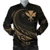 Kanaka Polynesian Men√¢‚Ç¨‚Ñ¢s Bomber Jacket - Gold - Frida Style - AH J9 Bomber Jacket