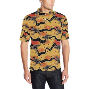 Kangaroos Aboriginal  Pattern Print Design 06 Men Polo Shirt