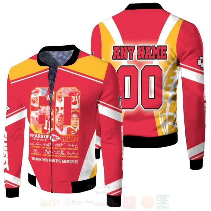 Kansas City Chiefs 60 Years Of Chiefs 1959 2019 Personalized 3D Bomber Jacket Kansas City Chiefs 60 Years Of Chiefs 1959 2019 Personalized 3D Bomber Jacket