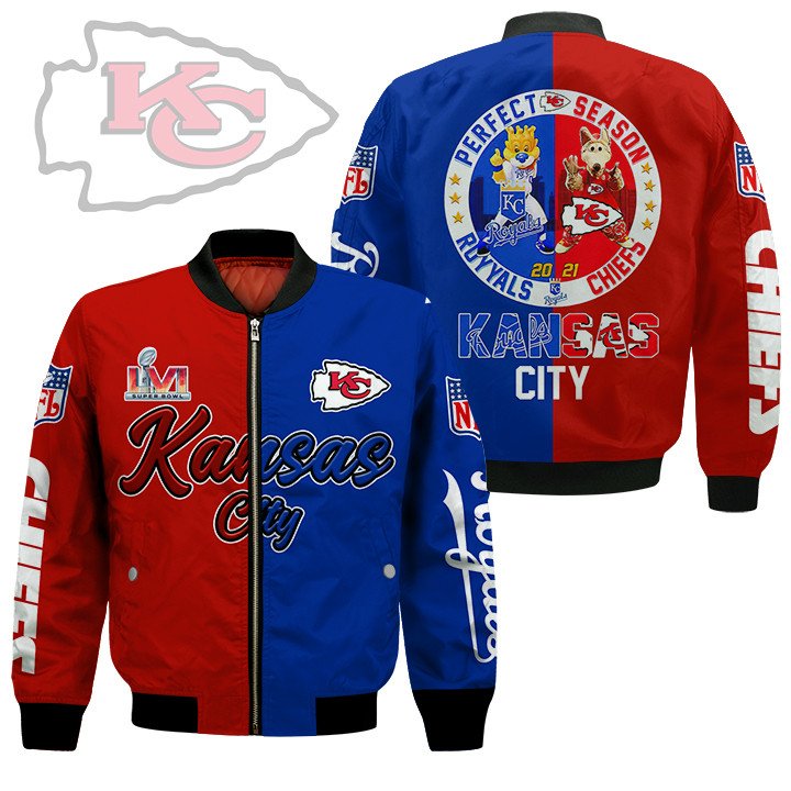 Kansas City Chiefs Kansas City Royals Bomber Jacket Kansas City Chiefs Kansas City Royals Bomber Jacket
