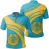 Kazakhstan Coat Of Arms Polo Shirt Cricket Style J5W