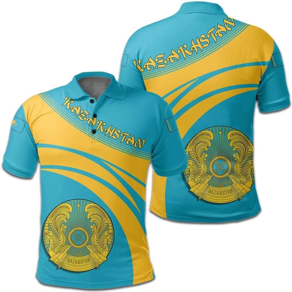 Kazakhstan Coat Of Arms Polo Shirt Cricket Style J5W Kazakhstan Coat Of Arms Polo Shirt Cricket Style J5W