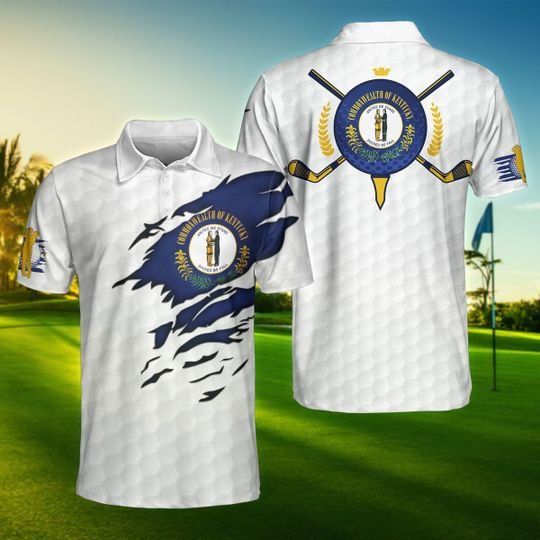 Kentucky Flag Golfer Unisex Polo Shirt Kentucky Flag Golfer Unisex Polo Shirt