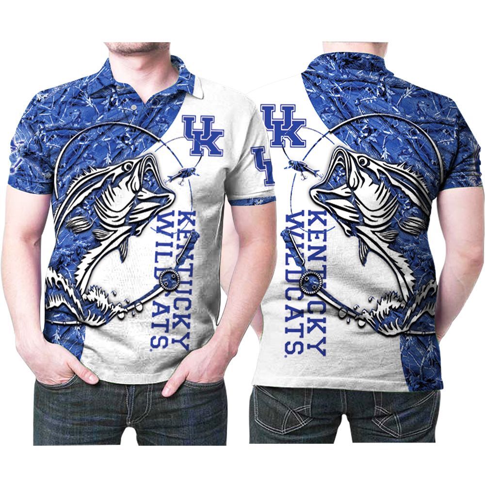 Kentucky Wildcat Fishing 3D Printed Gift For Wildcats Fishing Fan Polo Shirt Kentucky Wildcat Fishing 3D Printed Gift For Wildcats Fishing Fan Polo Shirt