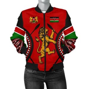 Kenya Lion Women Bomber Jacket Maasai Shield K4 Bomber Jacket