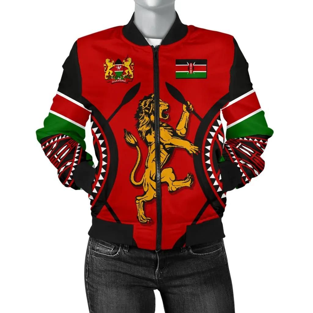 Kenya Lion Women Bomber Jacket Maasai Shield K4 Bomber Jacket Kenya Lion Women Bomber Jacket Maasai Shield K4 Bomber Jacket