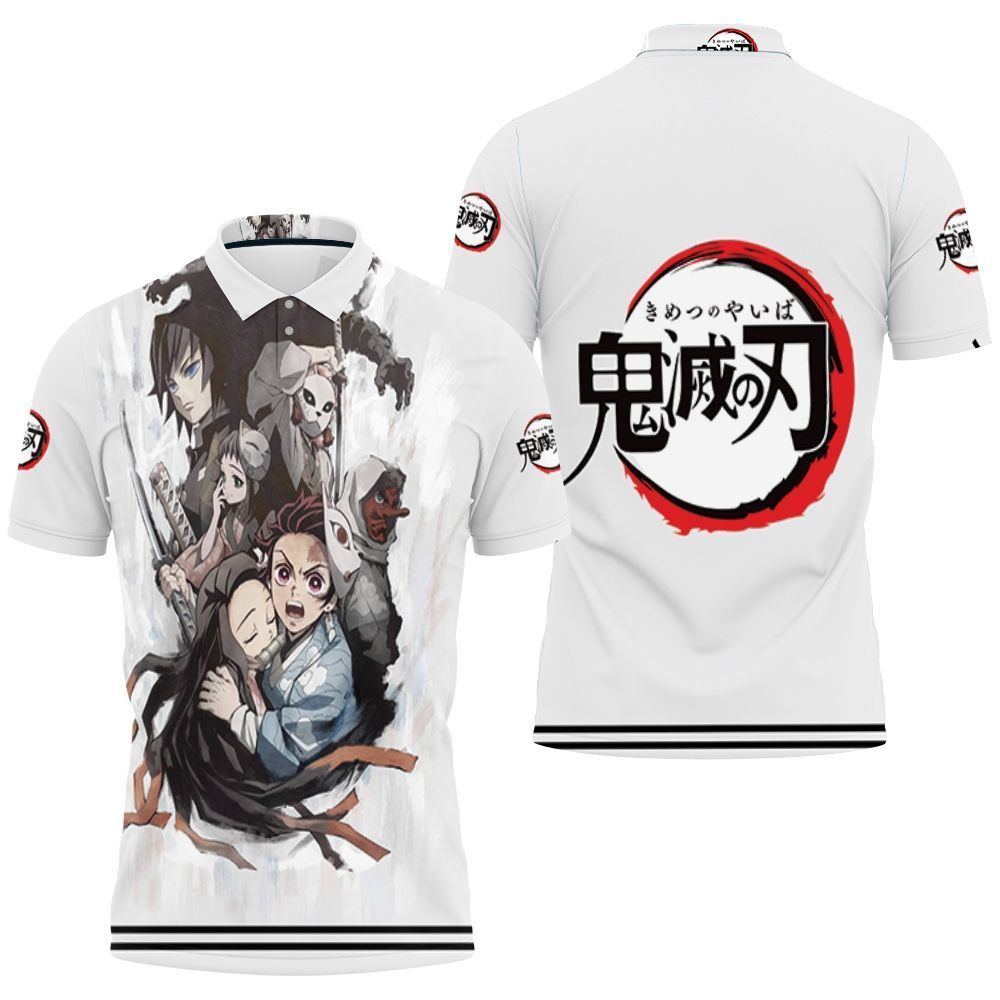 Kimetsu No Yaiba Anime Demon Slayer Corps White Polo Shirt Hoodie 3D Sweater Kimetsu No Yaiba Anime Demon Slayer Corps White Polo Shirt Hoodie 3D Sweater