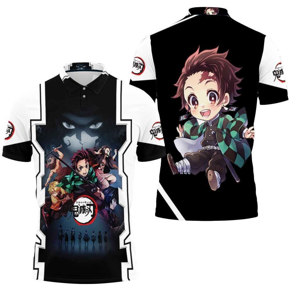 Kimetsu No Yaiba Anime Tanjiro Kamado Polo Shirt Kimetsu No Yaiba Anime Tanjiro Kamado Polo Shirt