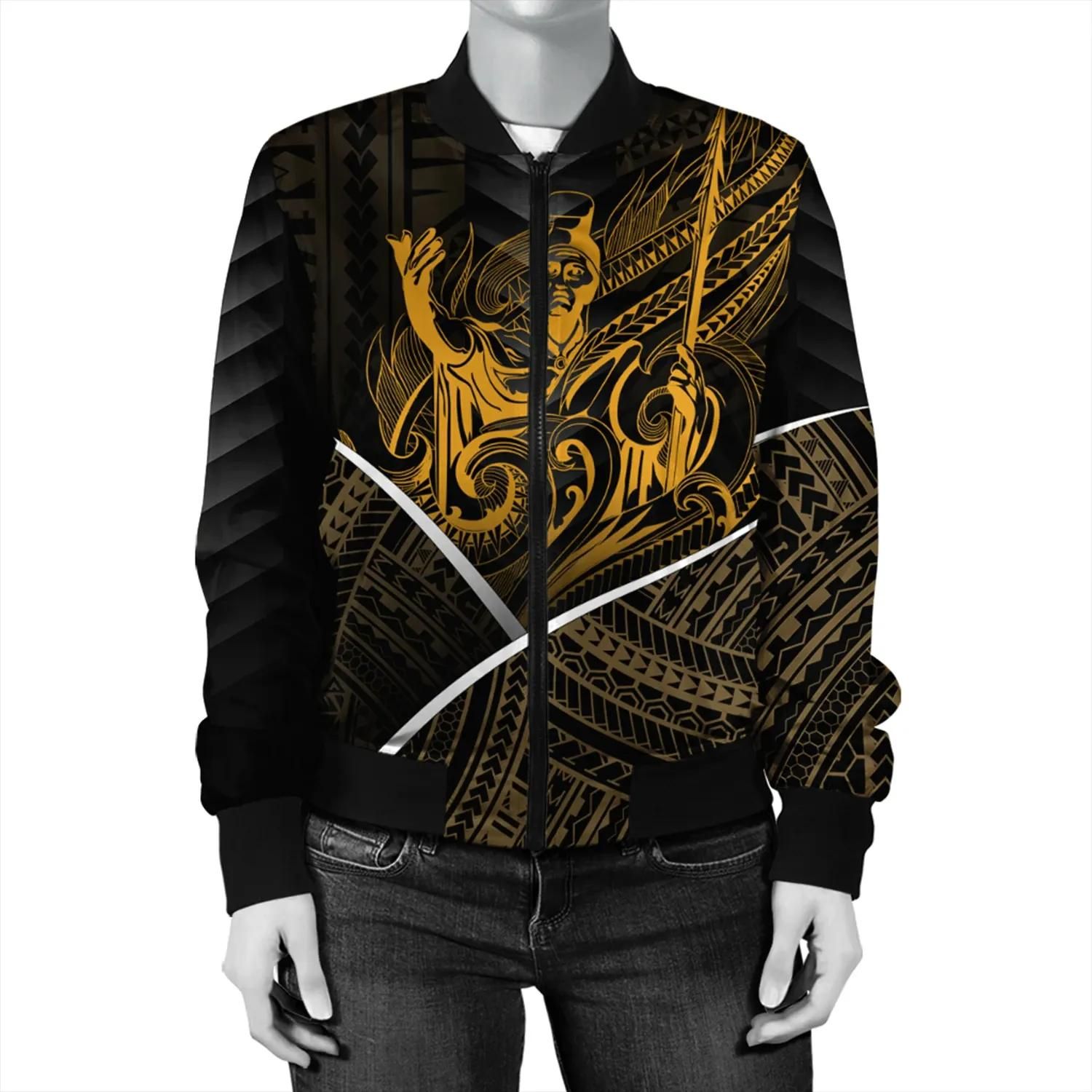 King Coat Of Arms Polynesian Women's Bomber Jacket - Mana Style - AH - JH Bomber Jacket King Coat Of Arms Polynesian Women's Bomber Jacket - Mana Style - AH - JH Bomber Jacket