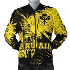 King Kamehameha Hawaii Men's Bomber Jacket - Yellow - Vincent Style - AH J91 Bomber Jacket