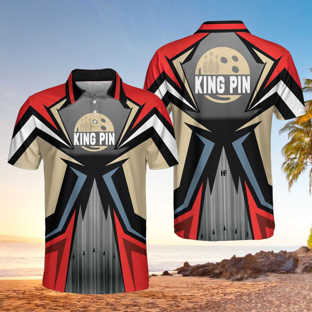 King Pin Bowling Retro Color Polo Shirt King Pin Bowling Retro Color Polo Shirt