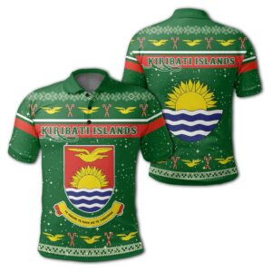 Kiribati Coat Of Arms - Polo Shirt - Green -Christmas Style - J092