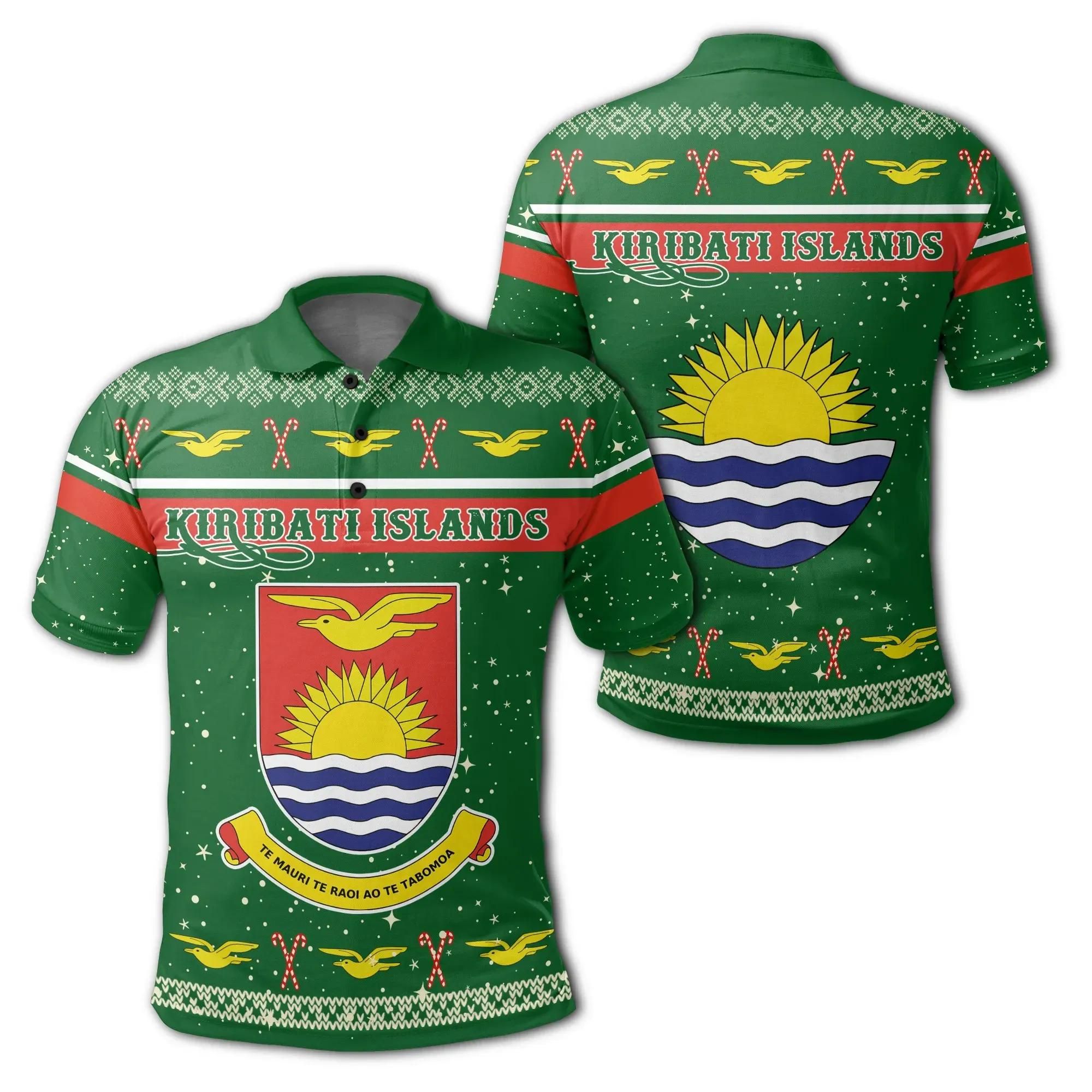 Kiribati Coat Of Arms - Polo Shirt - Green -Christmas Style - J092 Kiribati Coat Of Arms - Polo Shirt - Green -Christmas Style - J092