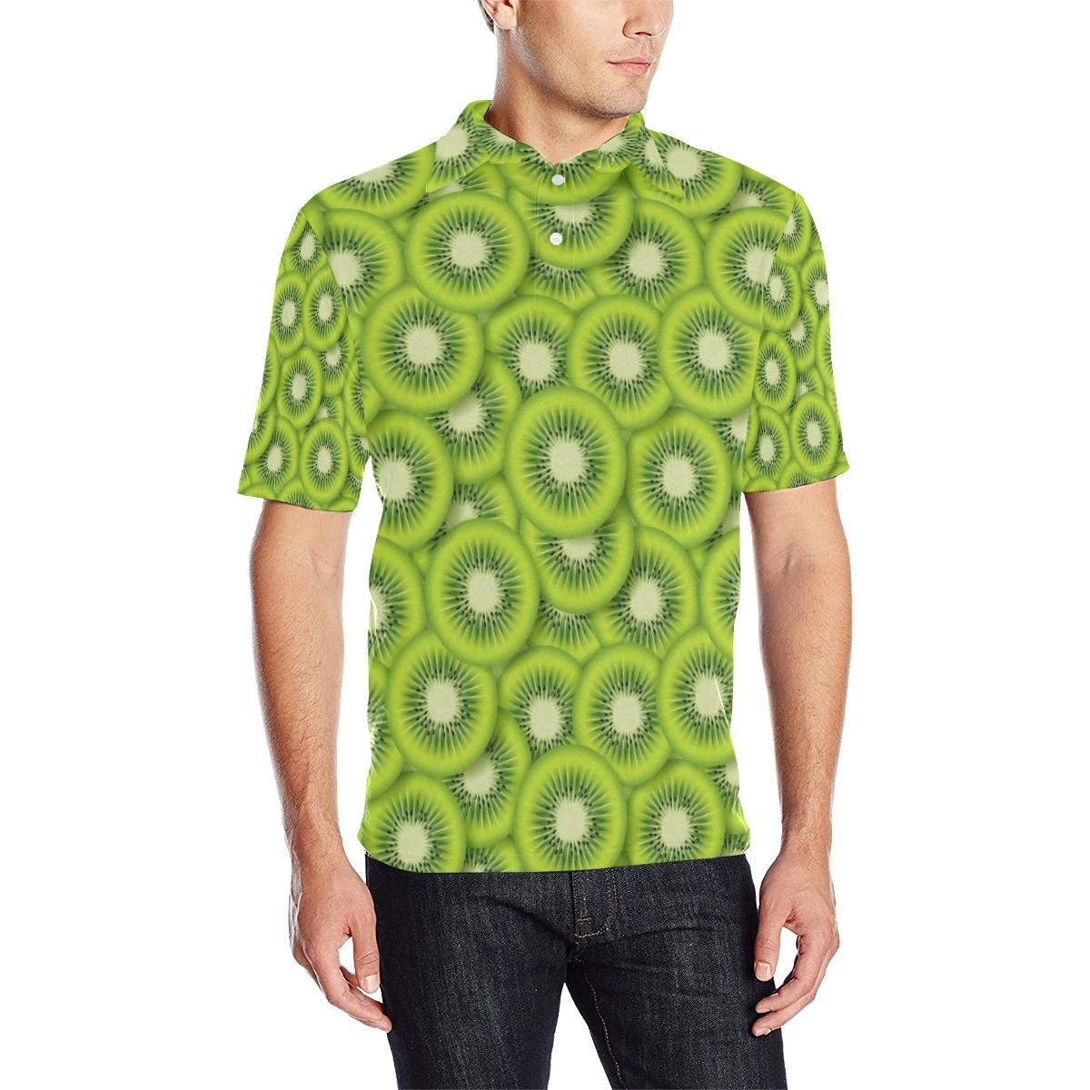 Kiwi Pattern Print Design Kw01 Men Polo Shirt Kiwi Pattern Print Design Kw01 Men Polo Shirt