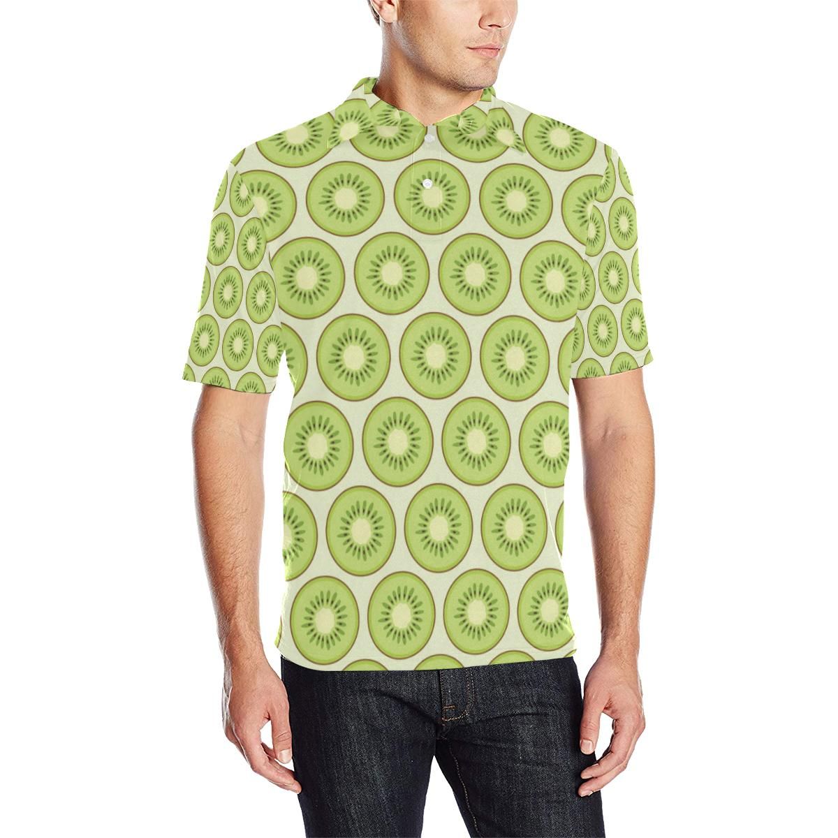 Kiwi Pattern Print Design Kw02 Men Polo Shirt Kiwi Pattern Print Design Kw02 Men Polo Shirt