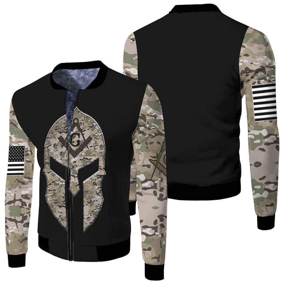 Knight Camo Pattern Freemasonry 3D Bomber Jacket Knight Camo Pattern Freemasonry 3D Bomber Jacket