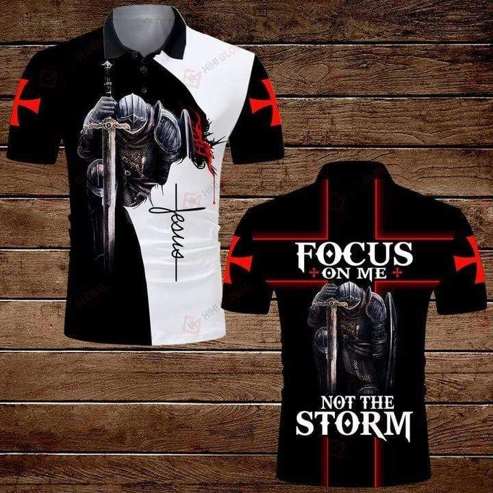 Knights Templar Focus On Me Not The Storm Jesus Polo Shirt #Kv Knights Templar Focus On Me Not The Storm Jesus Polo Shirt #Kv
