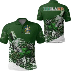 Knox Ireland Polo Shirt - Celtic Shamrock & Sword - Irish Family Crest A7