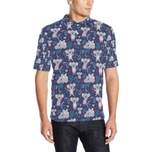 Koala Cute Themed Design Print Men Polo Shirt