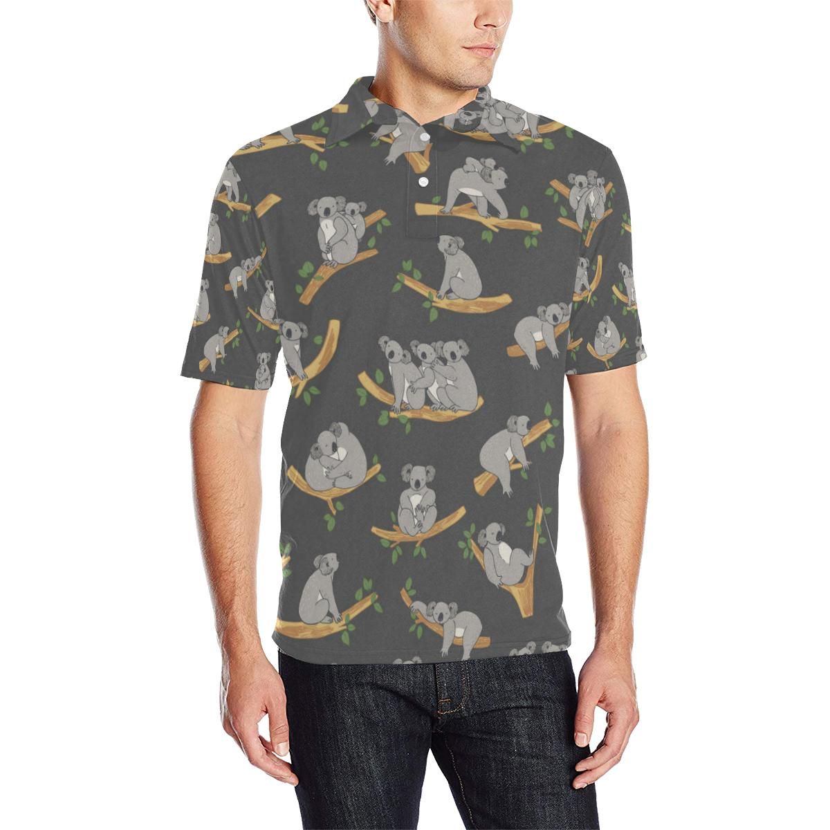 Koala Pattern Print Design 07 Men Polo Shirt Koala Pattern Print Design 07 Men Polo Shirt
