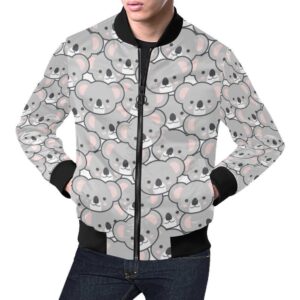 Koala Pattern Print Mens Bomber Jacket