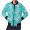 Koi Fish Lotus Pattern Print Mens Bomber Jacket