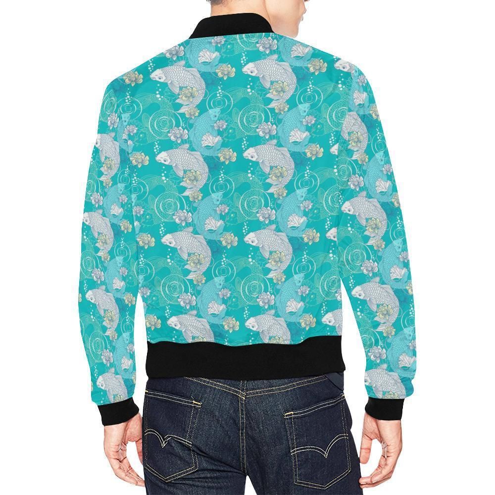 Koi-Fish-Lotus-Pattern-Print-Mens-Bomber-Jacket-2