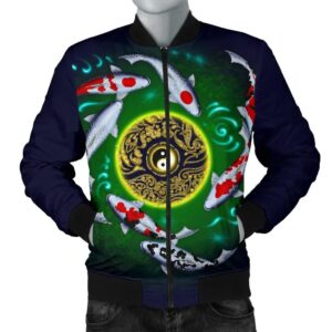 Koi Fish Men's Bomber Jacket - Koi Fish Yin Yang - BN02 Bomber Jacket