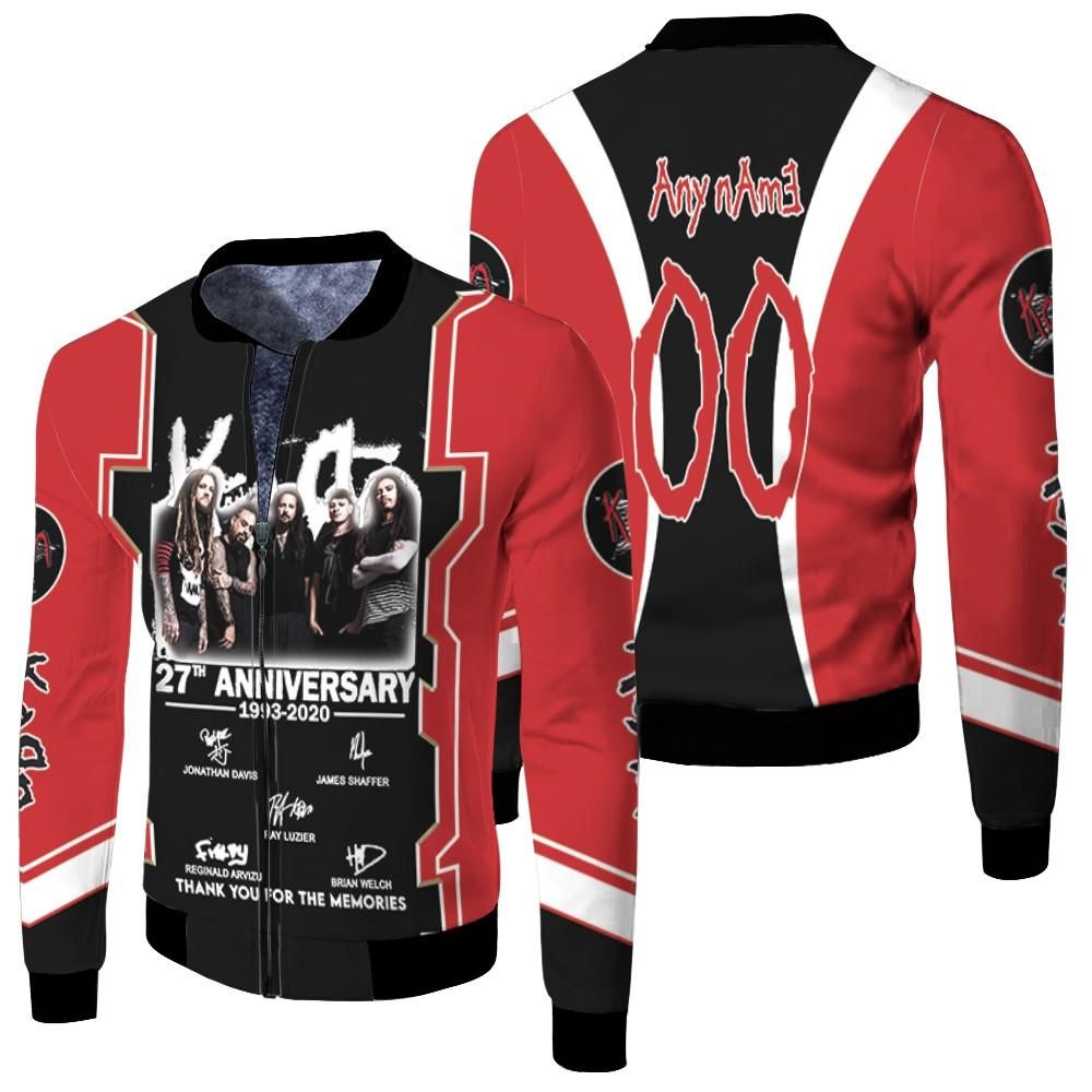 Korn 27th Anniversary Thank You For The Memories Rock band 3D Designed Allover Gift With Custom Name Number For Korn Fans.jpg Bomber Jacket Korn 27th Anniversary Thank You For The Memories Rock band 3D Designed Allover Gift With Custom Name Number For Korn Fans.jpg Bomber Jacket