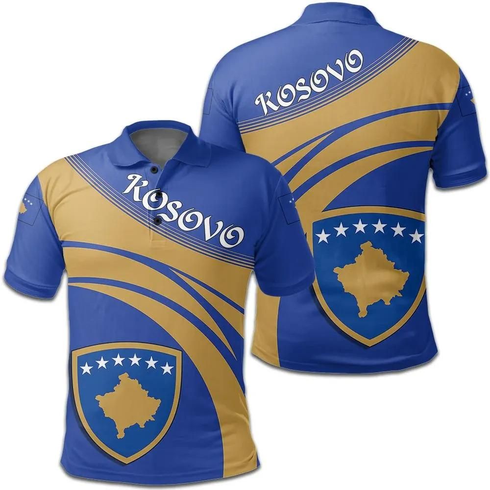 Kosovo Coat Of Arms Polo Shirt Cricket Style J5W Kosovo Coat Of Arms Polo Shirt Cricket Style J5W