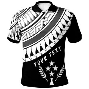 Kosrae Custom Personalised Polo Shirt - Ginger Lei Pattern White - BN20