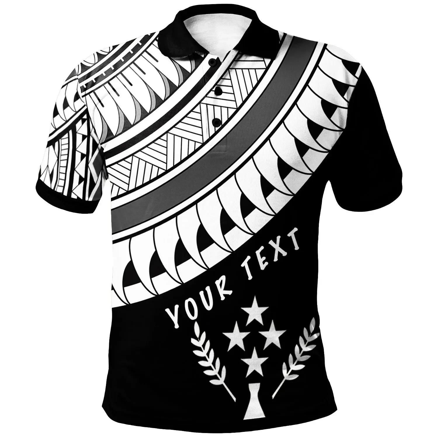 Kosrae Custom Personalised Polo Shirt - Ginger Lei Pattern White - BN20 Kosrae Custom Personalised Polo Shirt - Ginger Lei Pattern White - BN20