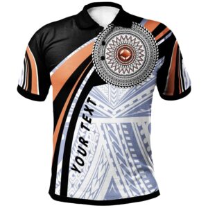 Kosrae Custom Personalised Polo Shirt - Micronesia Handicraft Black Brown - BN20