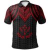 Kosrae Custom Personalised Polo Shirt - Polynesian Armor Style Red - BN39