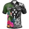 Kosrae Custom Personalised Polo Shirt - Turtle Plumeria Banana Leaf - BN11