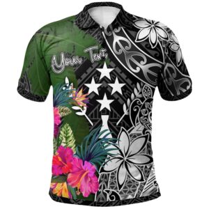Kosrae Custom Personalised Polo Shirt - Turtle Plumeria Banana Leaf - BN11
