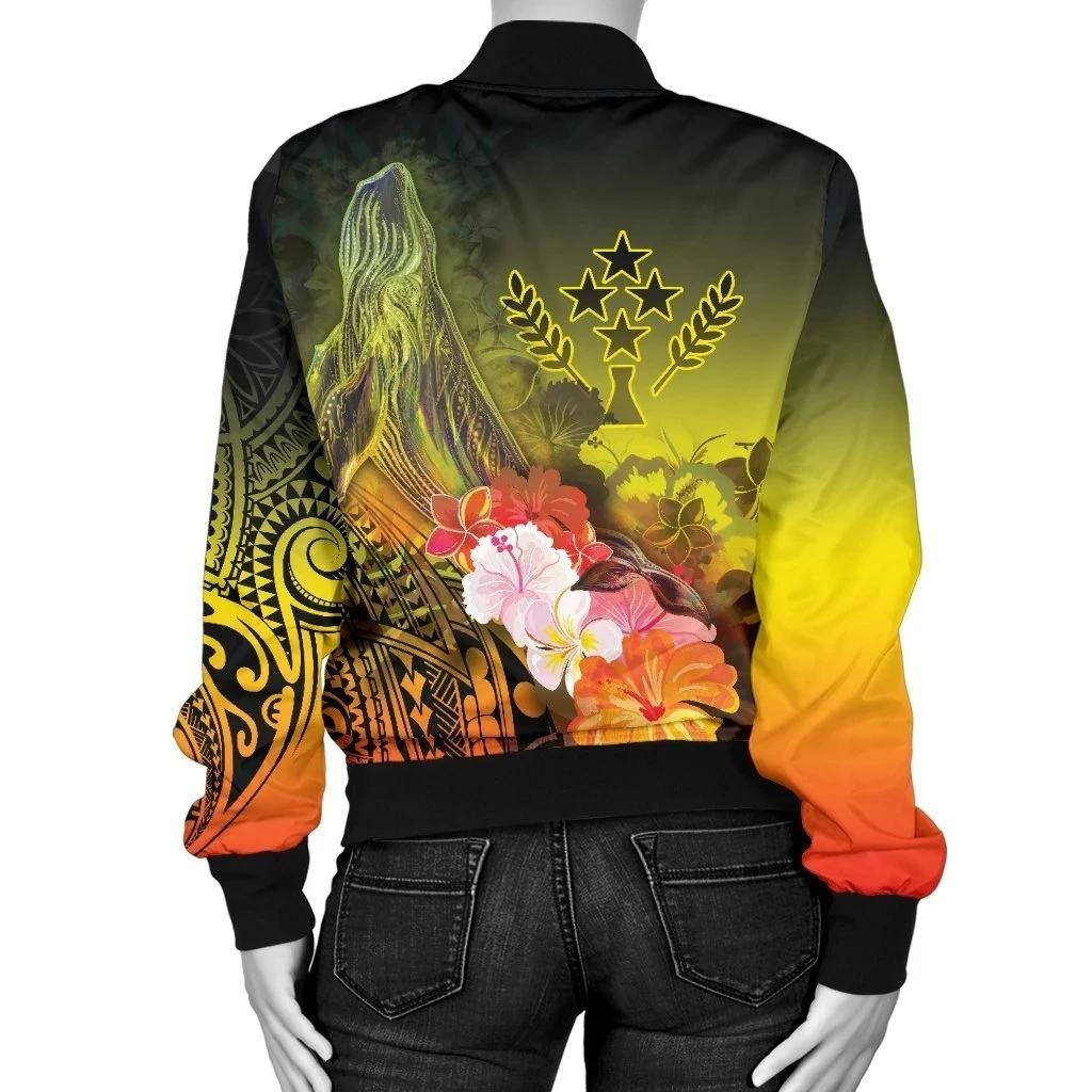 Kosrae-Custom-Personalised-Womens-Bomber-Jacket-Humpback-Whale-with-Tropical-Flowers-Yellow-BN18-Bomber-Jacket-1