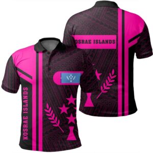 Kosrae Islands Pink Polo Shirt- Boba Style - AH - J14