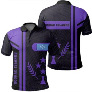 Kosrae Islands Purple Polo Shirt- Boba Style - AH - J14