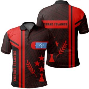 Kosrae Islands Red Polo Shirt- Boba Style - AH - J14