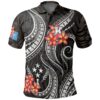 Kosrae Micronesian Polo Shirt - Black Plumeria - BN11