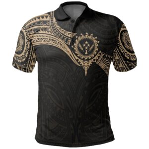 Kosrae Micronesian Polo Shirt - Gold Heart Shield - BN11