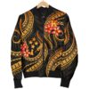 Kosrae Micronesian Women Bomber Jacket - Gold Plumeria - BN11 Bomber Jacket