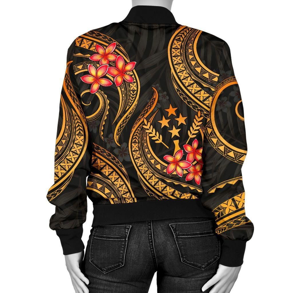 Kosrae-Micronesian-Women-Bomber-Jacket-Gold-Plumeria-BN11-Bomber-Jacket-2