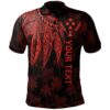 Kosrae Personalised Polo Shirt - Polynesian Wings (Red) - BN15